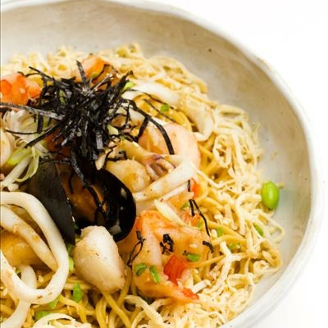 Мадземен с  морепродуктами.