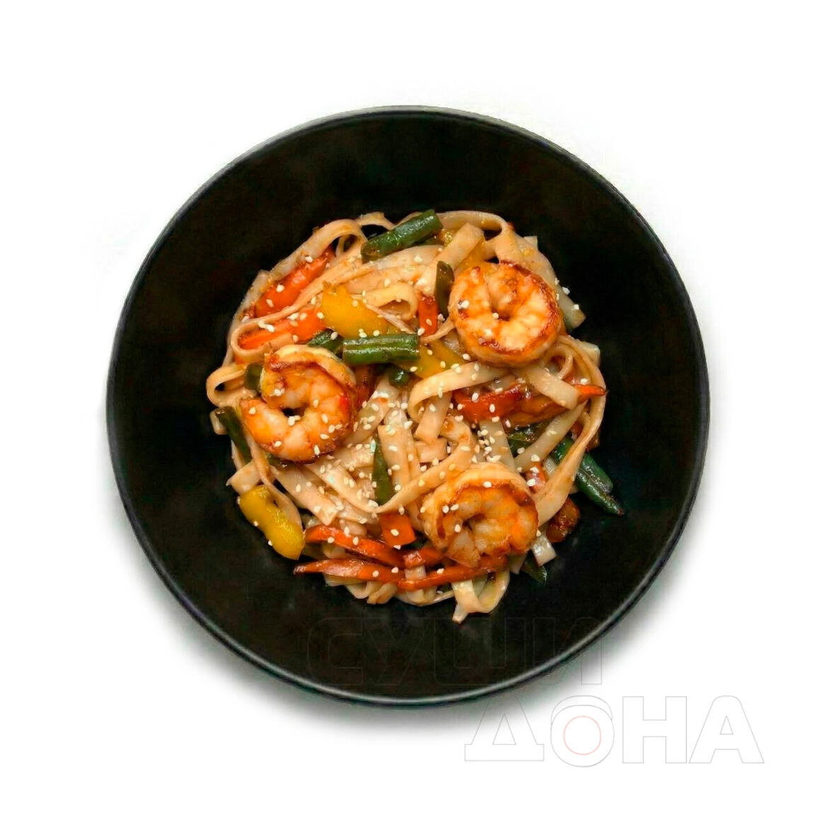 Wok Лапша с Тигровыми Креветками