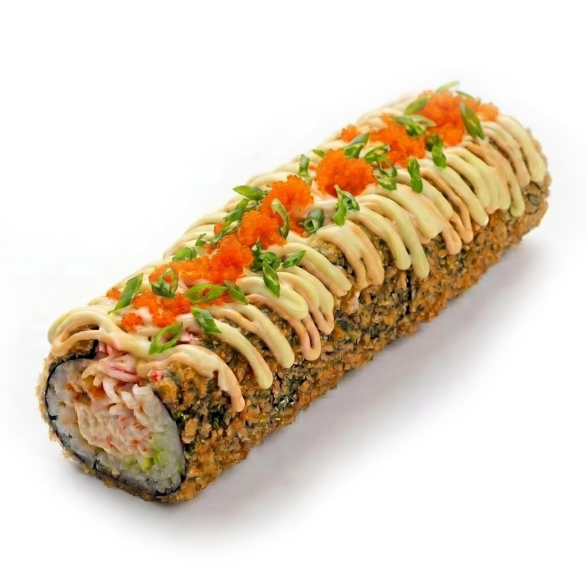 Хот-дог с икрой масаго и снежным крабом
