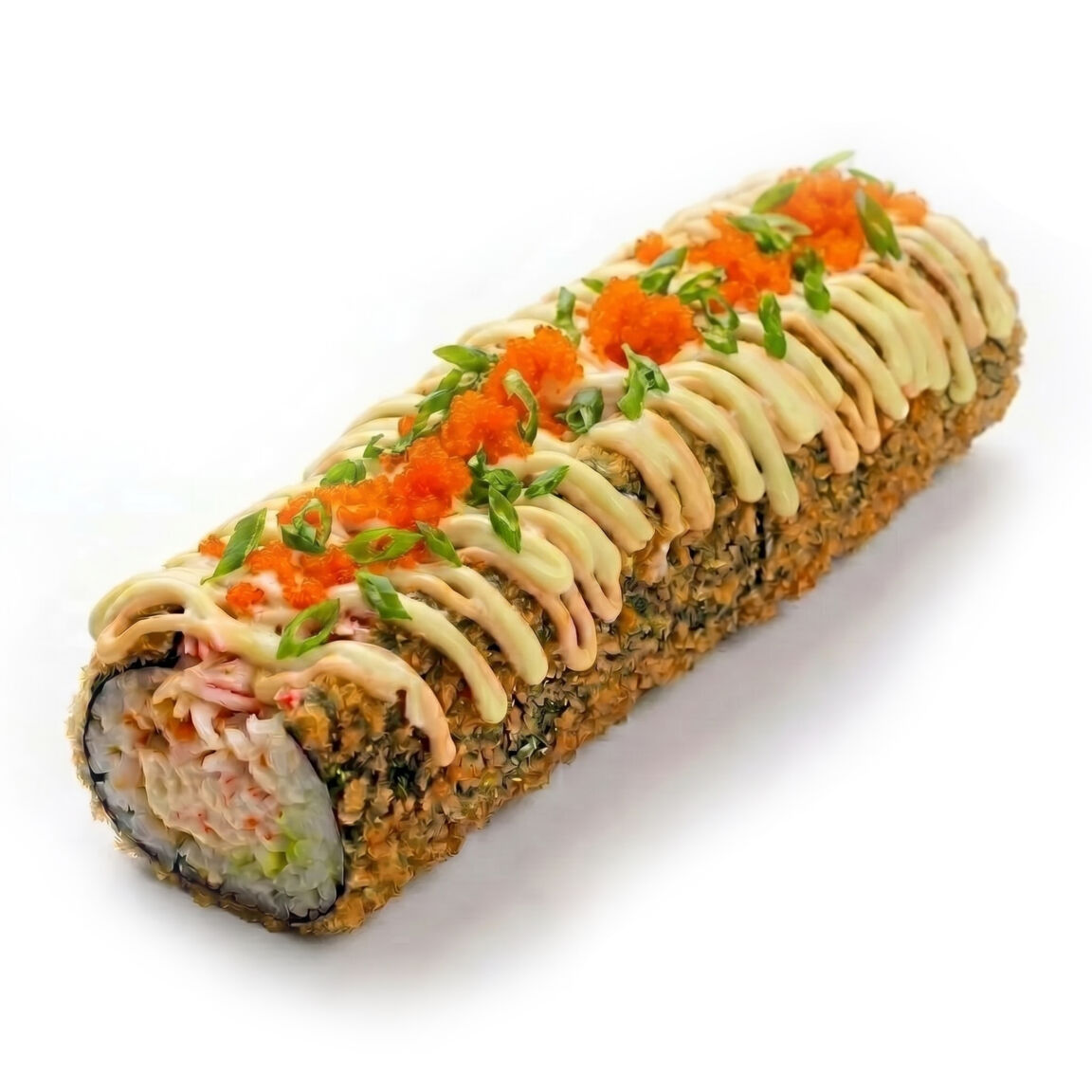 Хот-дог с икрой масаго и снежным крабом