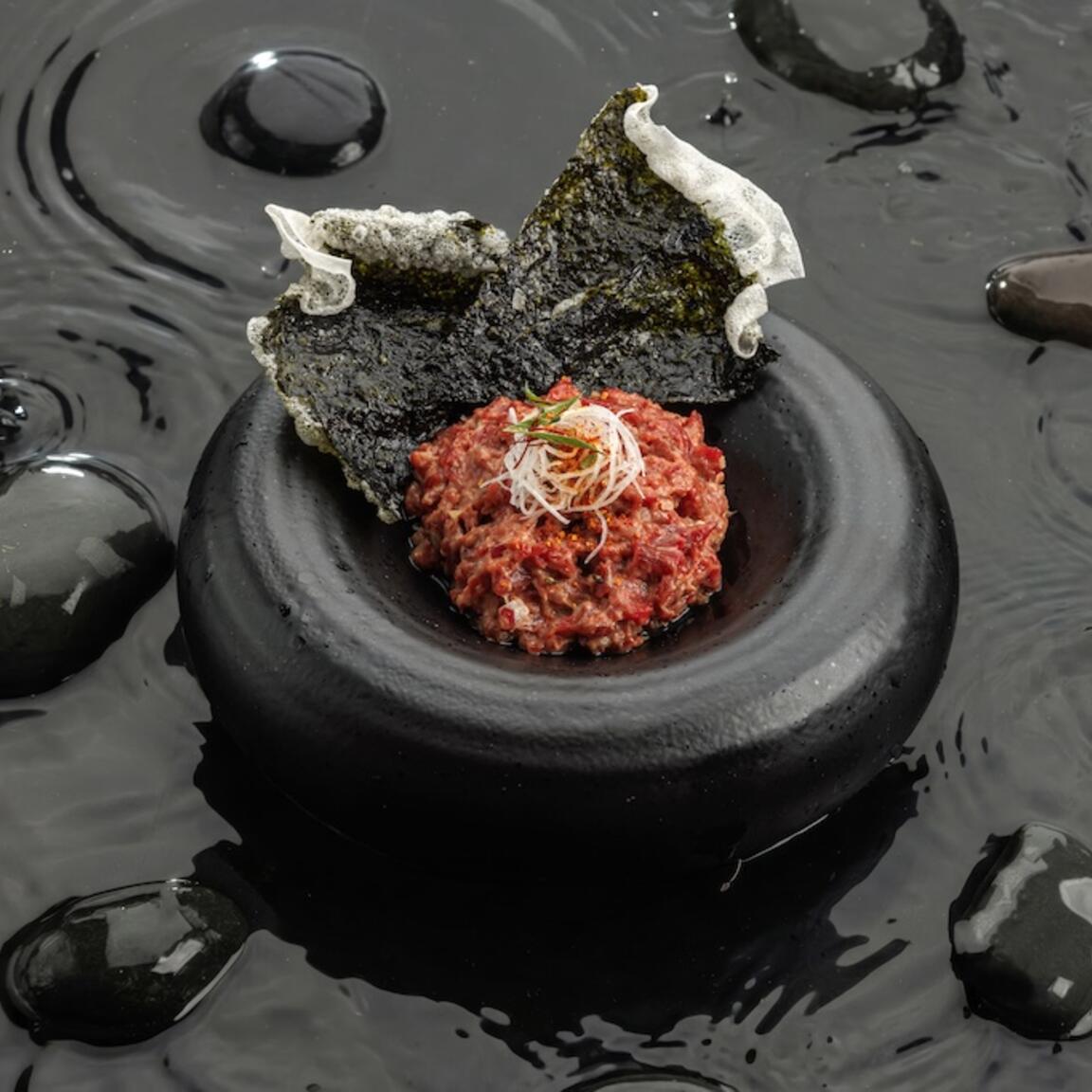 Тартар из мраморной говяжьей вырезки