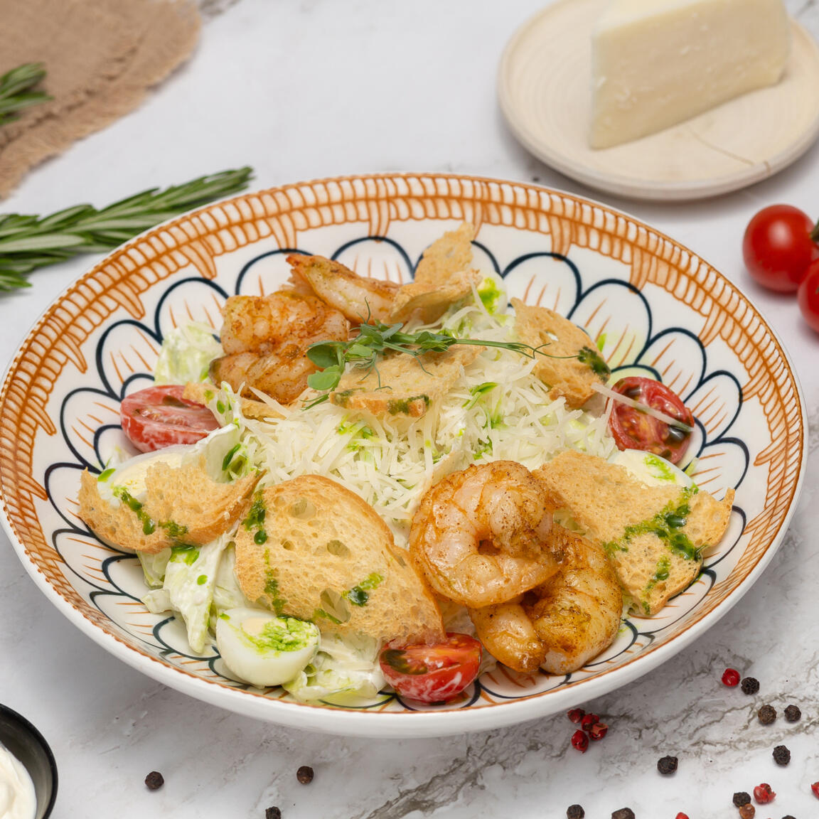 Цезарь с тигровой креветкой Д