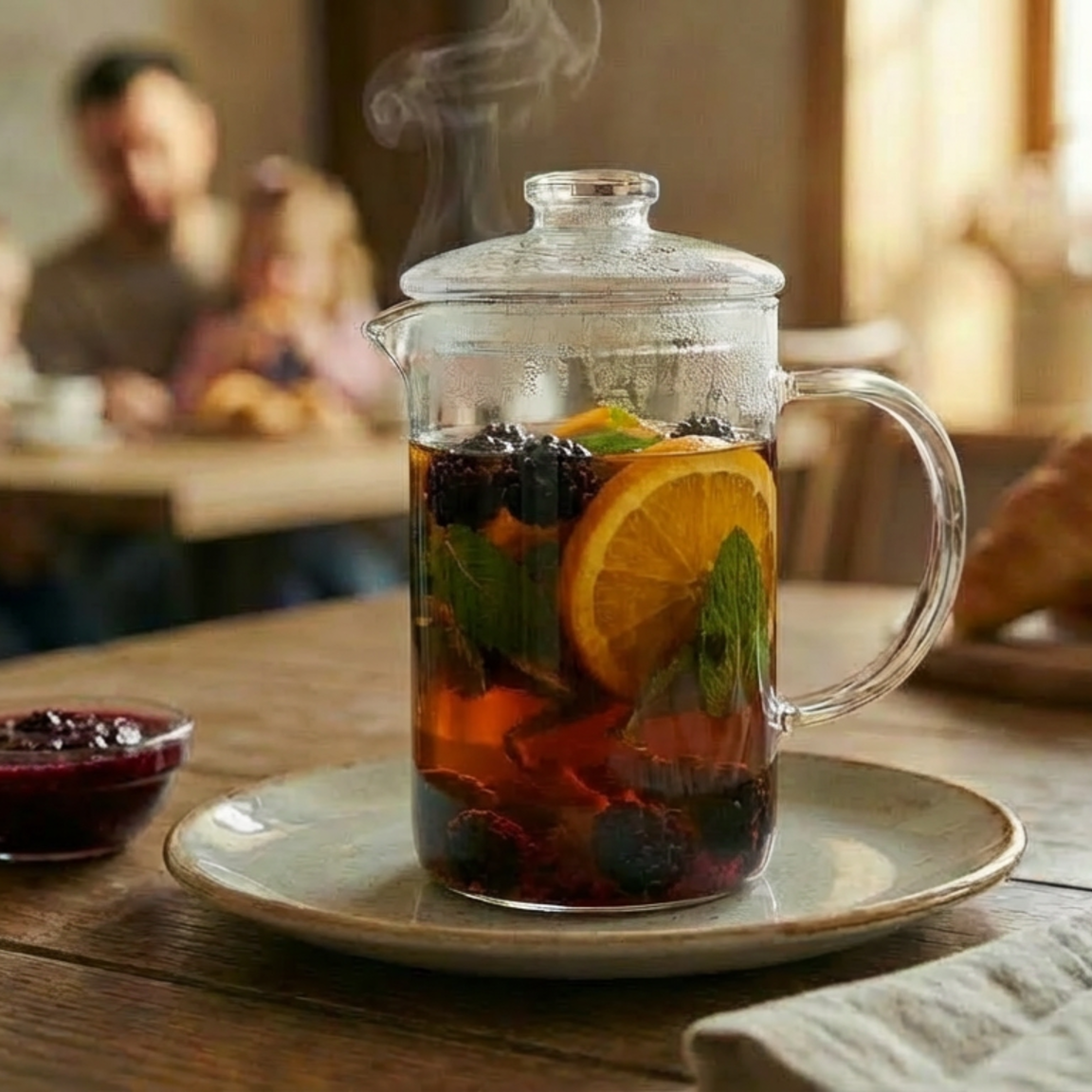 Чай с ежевикой и мятой