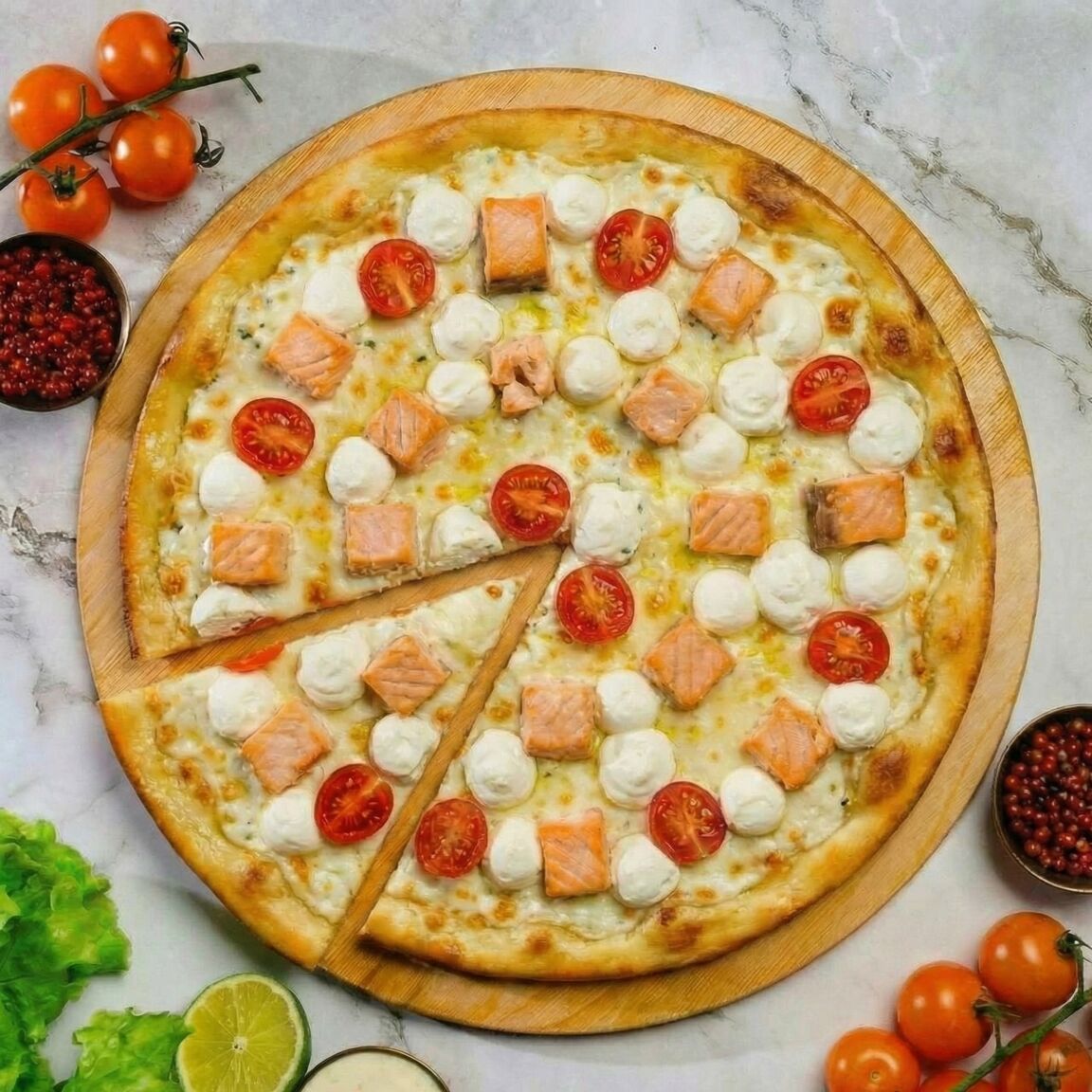 пицца Скандинавская с лососем