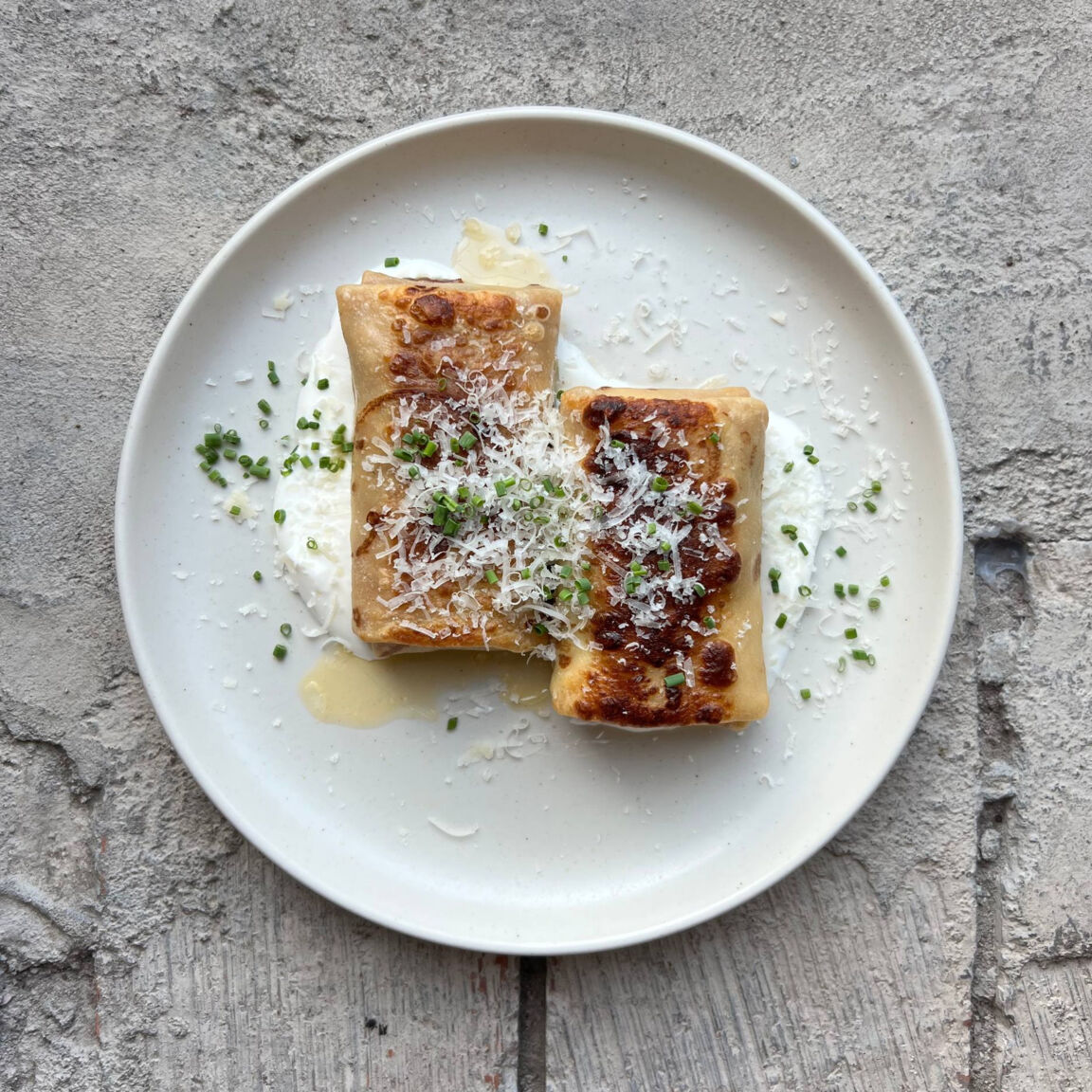 Блины с курицей и грибами