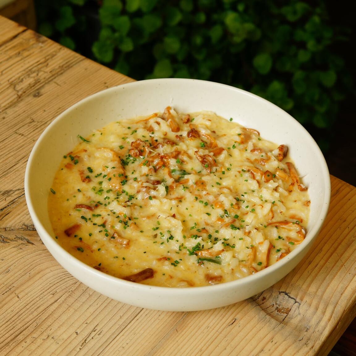 Орзо с лисичками