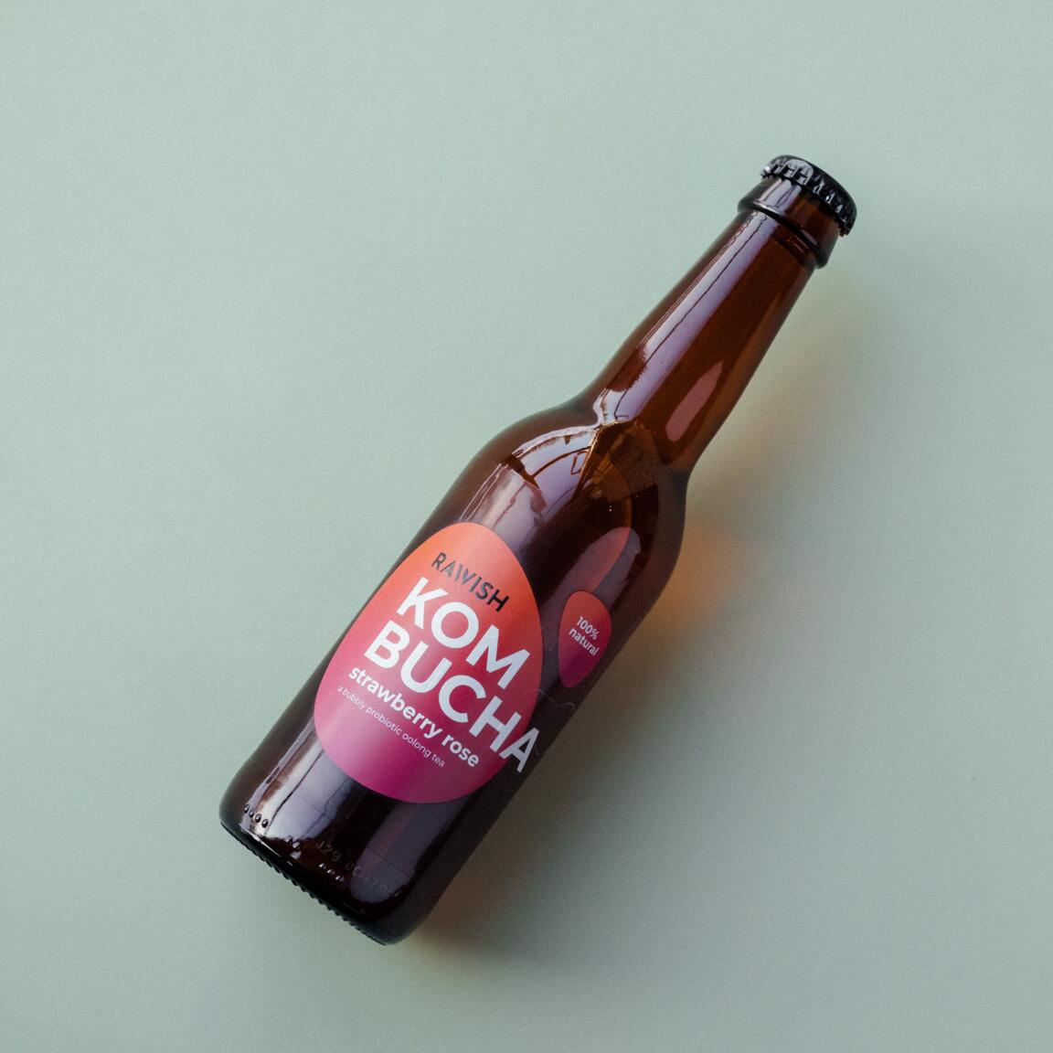 Rawish Kombucha Strawberry rose
