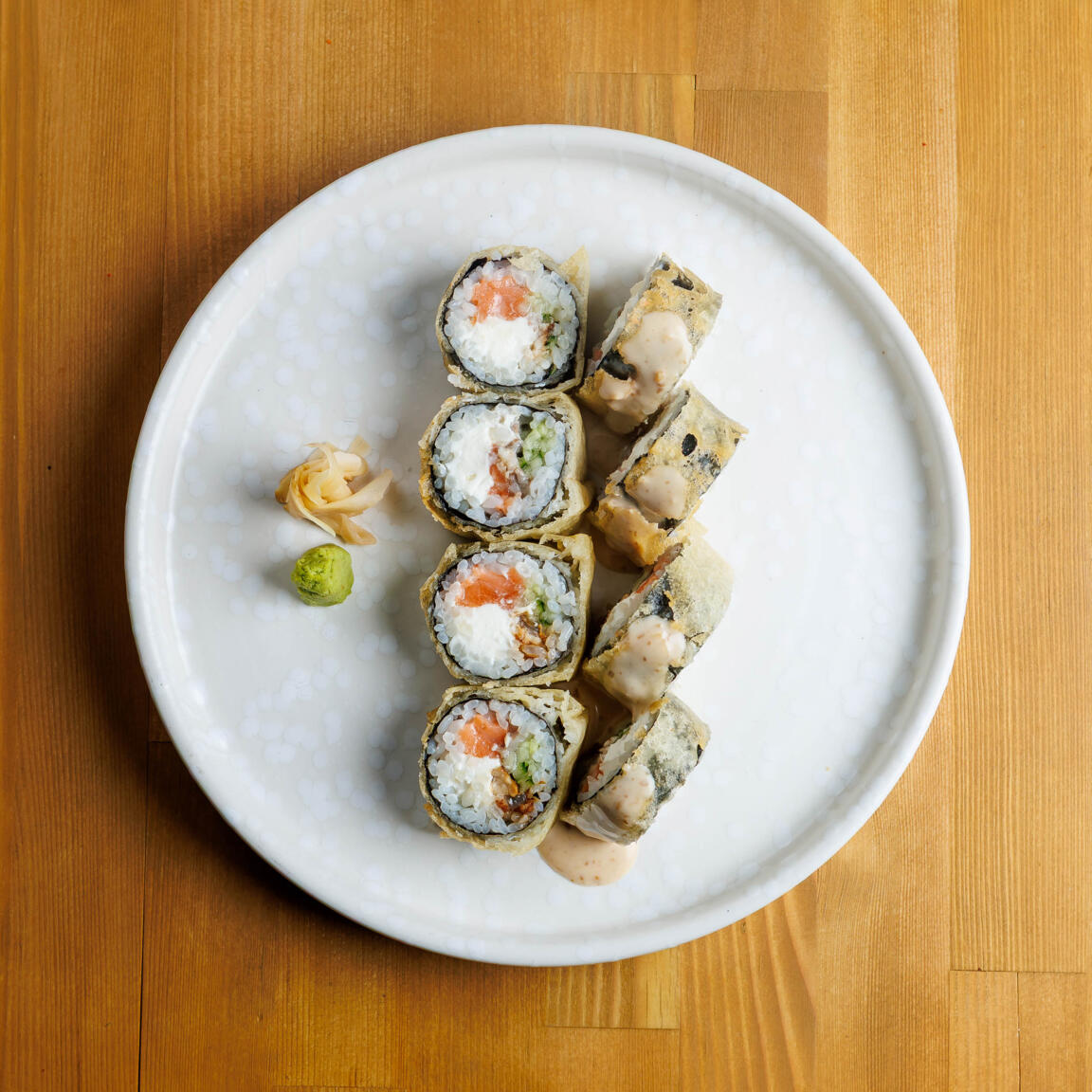 Темпура с угрем и лососем