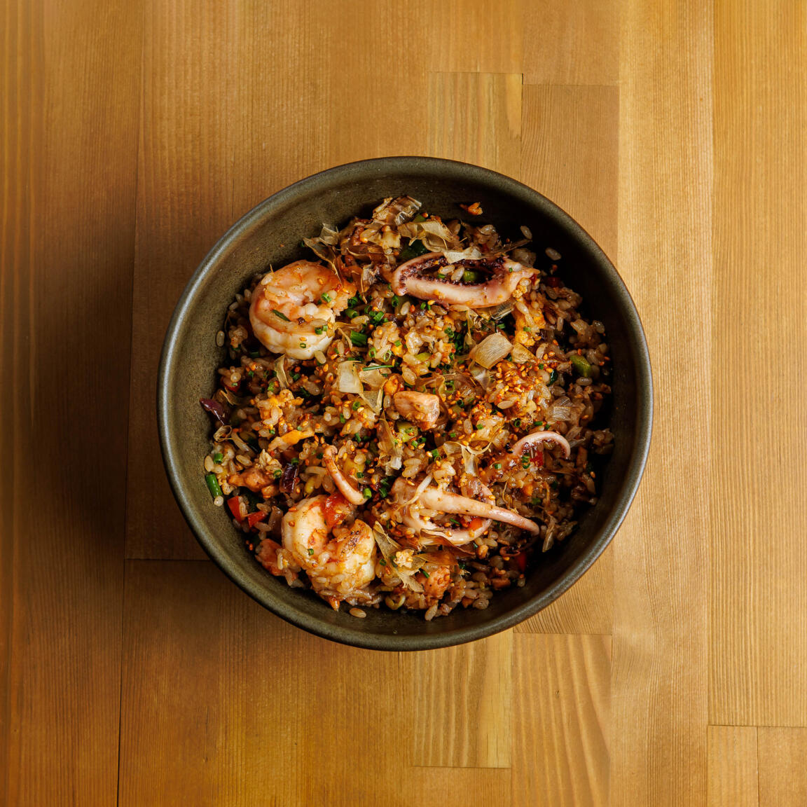 Жареный рис с морепродуктами