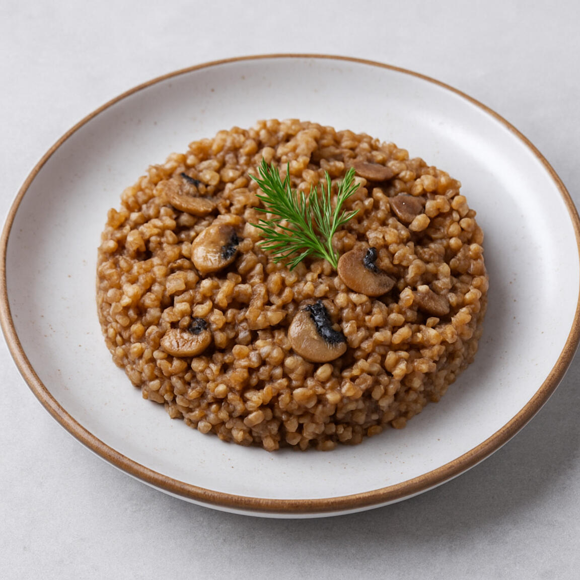 Гречка с луком и шампиньонами