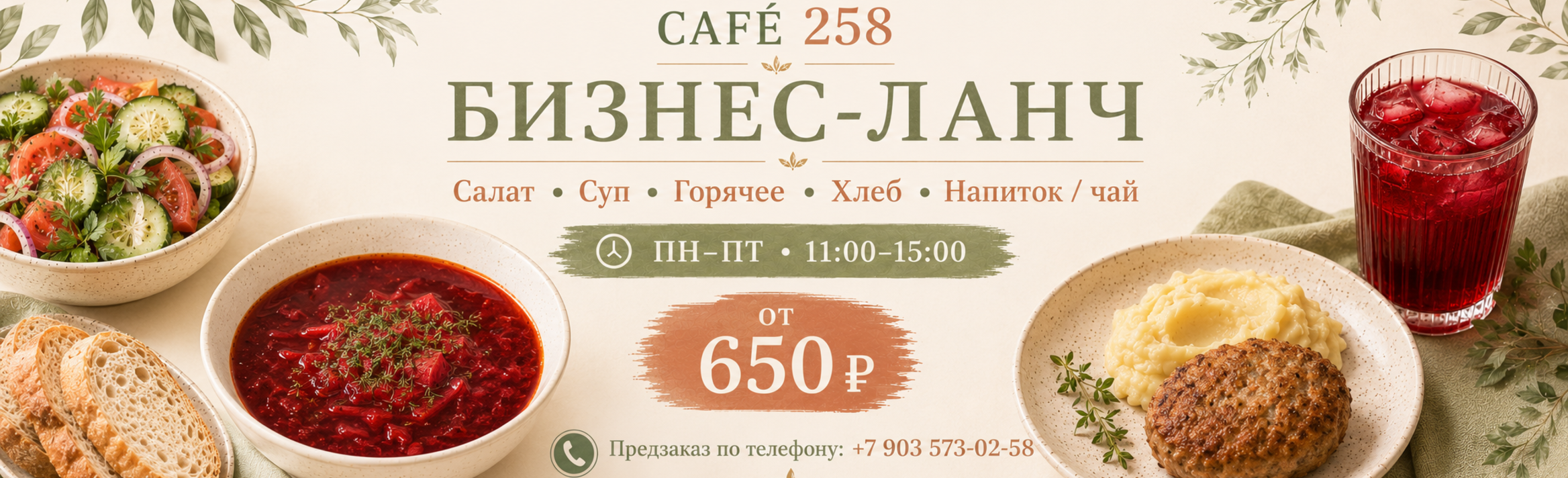 Бизнес-ланч в Café 258 🍽