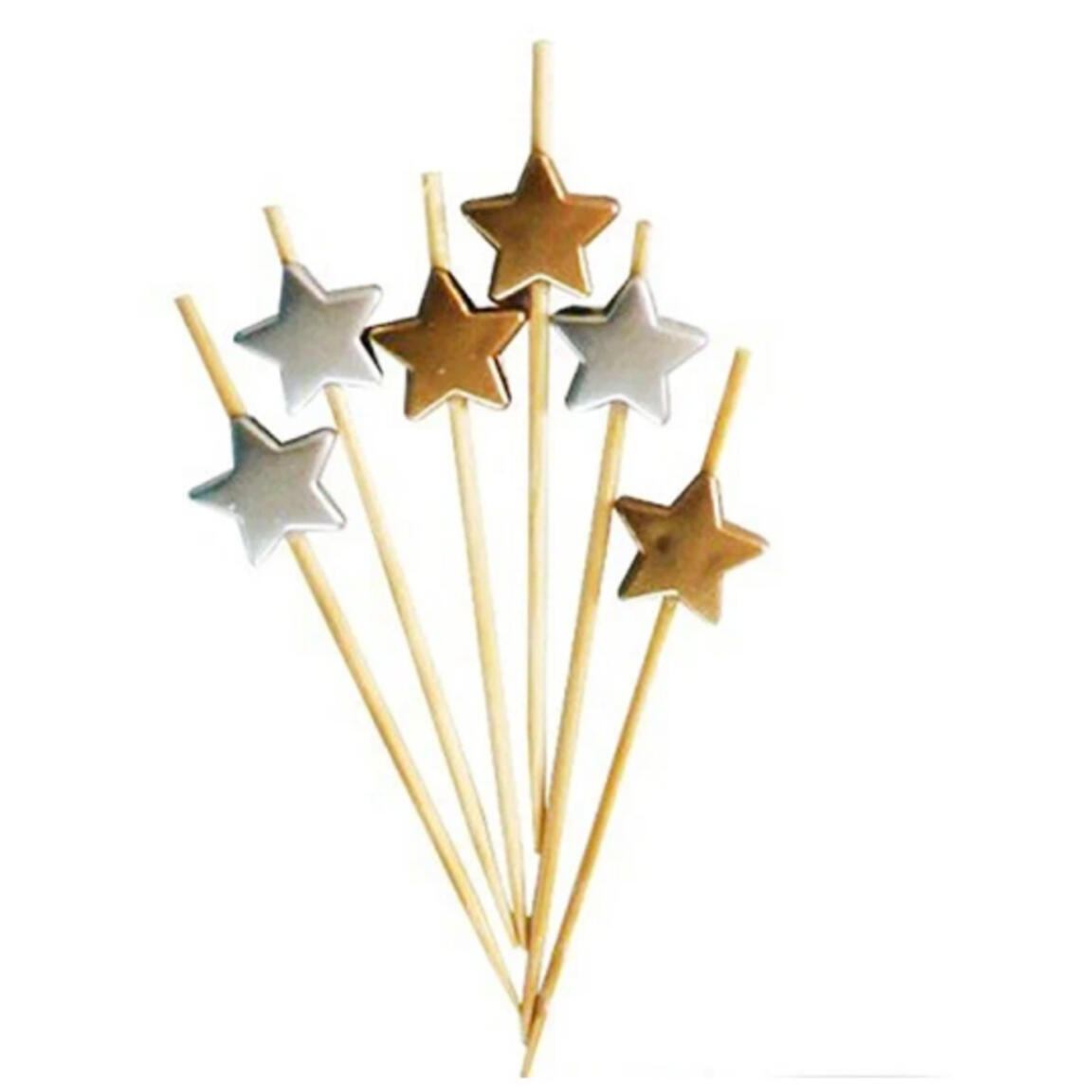 Шампур бамбук 12см "Звезда золото/серебро" (40*100) арт.440-718