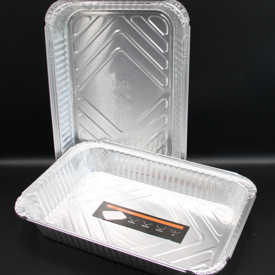 Форма из алюминиевой фольги R2L 2300мл (Внешний верхний размер 323Х216, Дно 270Х170, H 47) 1/100/300