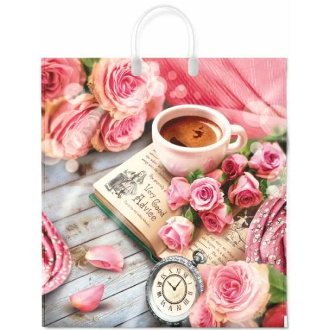 Пакет с жесткой ручкой ПВД  40х44 100мкм ИНТЕРПАК 10шт/100шт