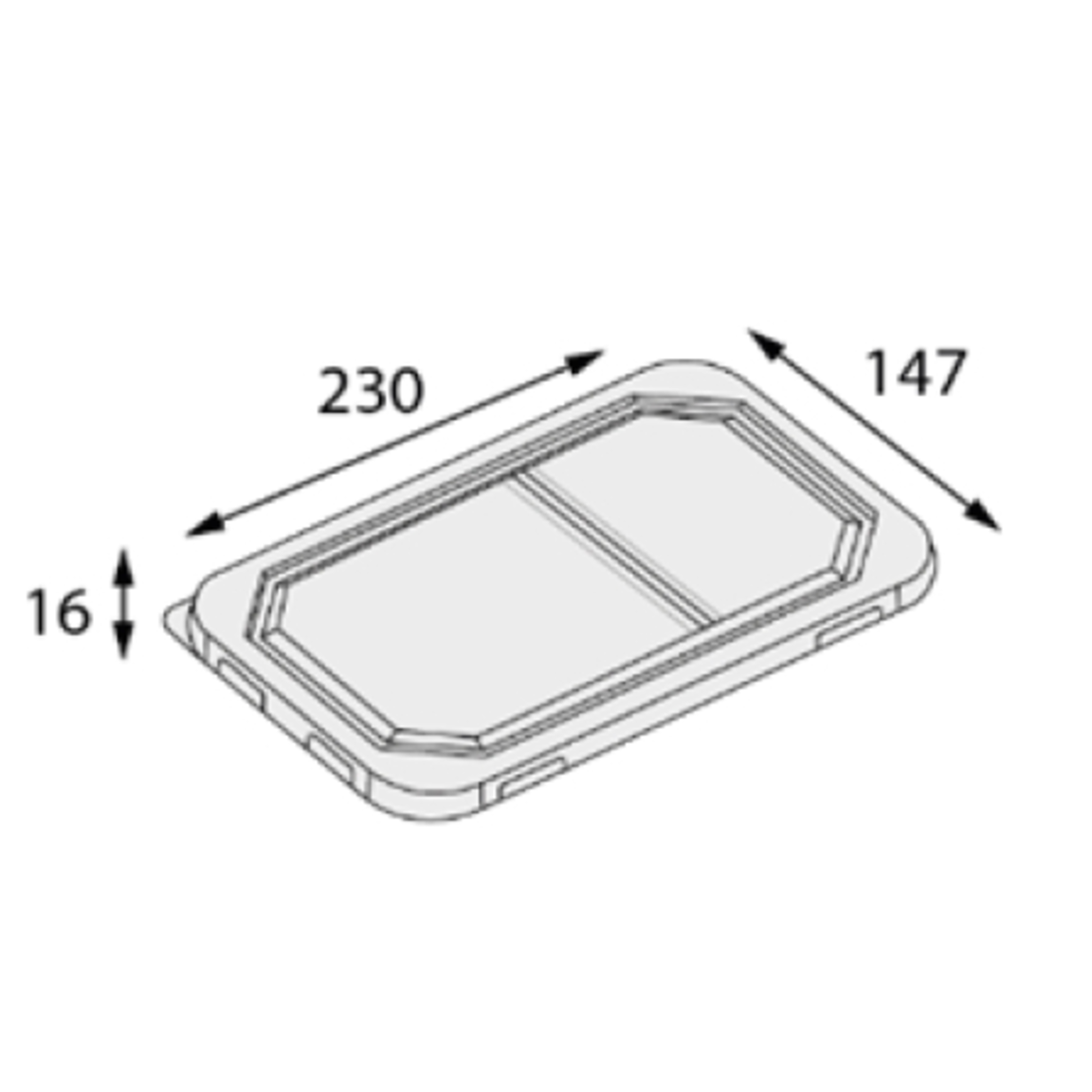 Крышка RPET плоская OSQ OCTOBOX 800/2 1/60/360