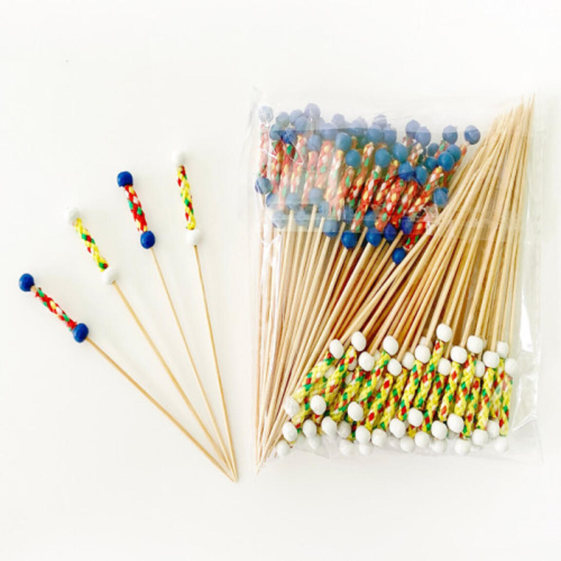 Шампур бамбук 12см "РИО синий/белый" (40*100) арт.440-710