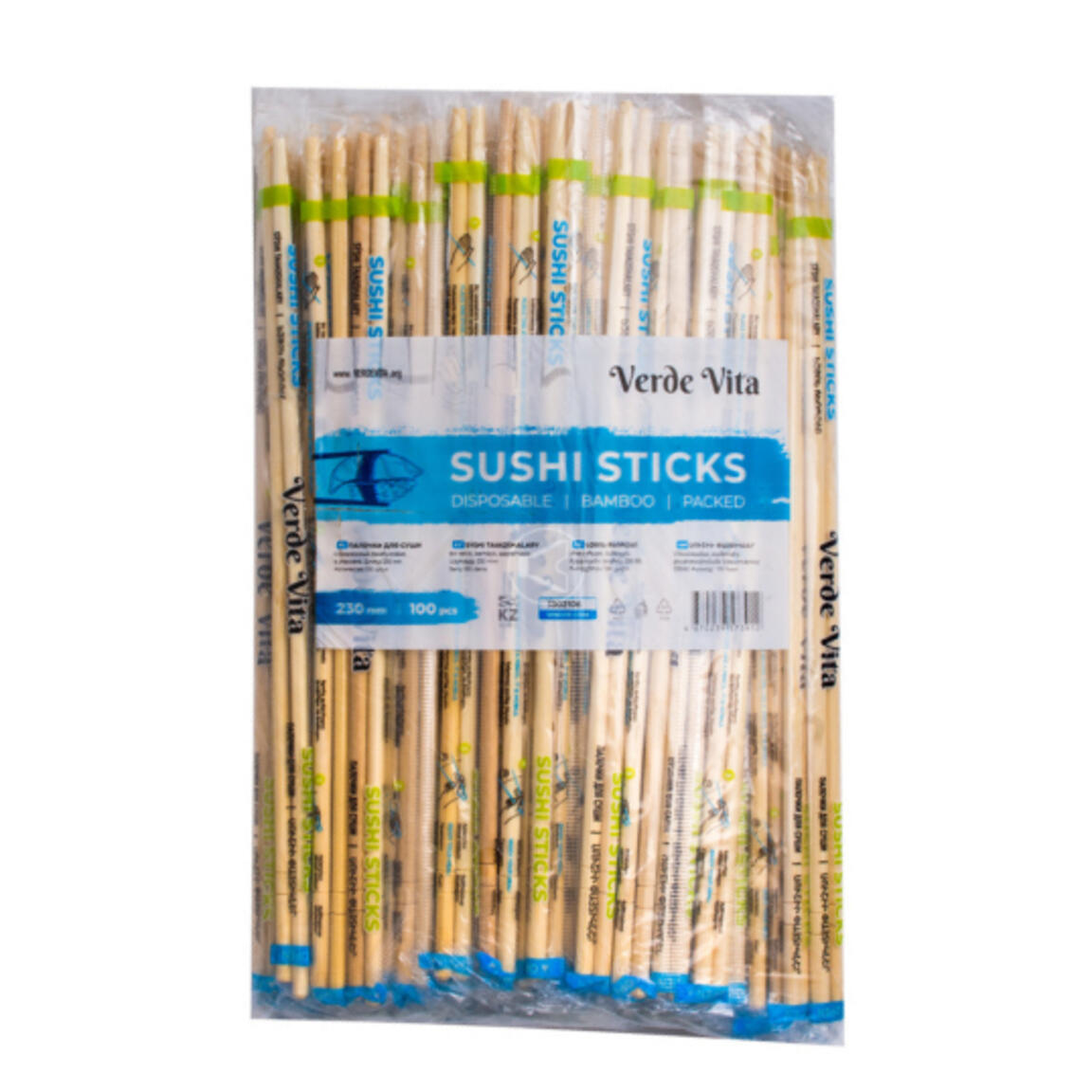 Палочки для суши,230мм в пленке, VERDA VITA 1/100пар/30уп