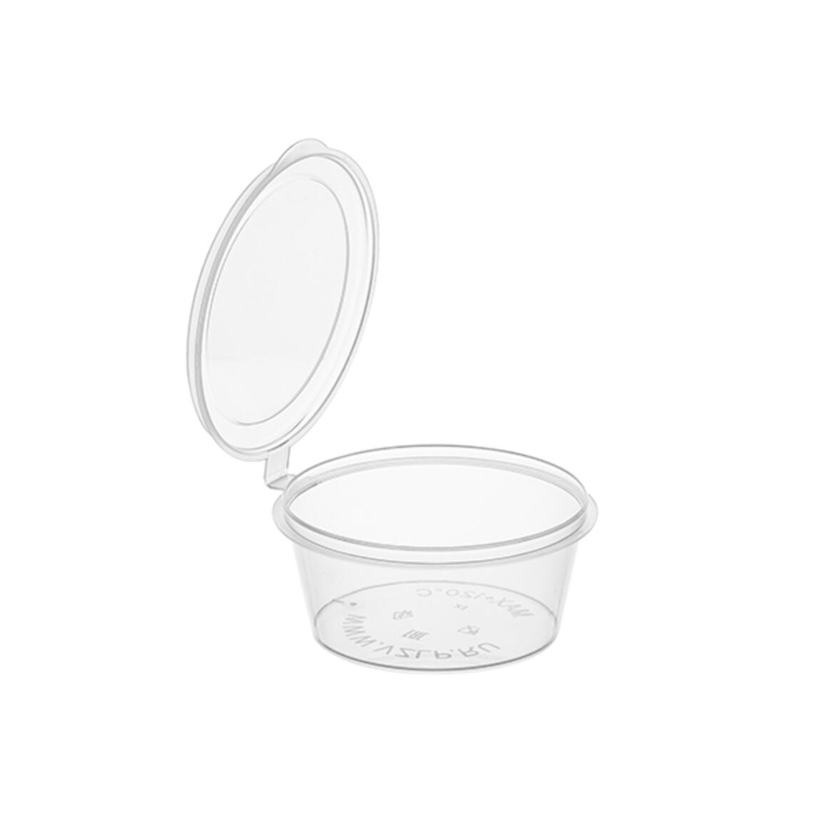 Контейнер для соусов 50мл с крышкой (2023) ПРОЗРАЧНЫЙ ВЗЛП/ОЗЛП арт.1246П 80шт/1200шт