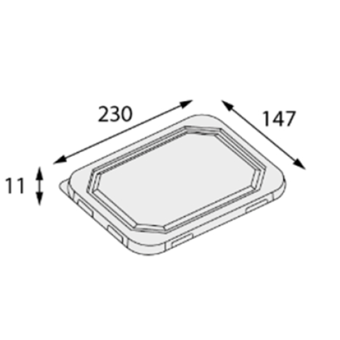 Крышка RPET плоская OSQ OCTOBOX 800 1/50/400
