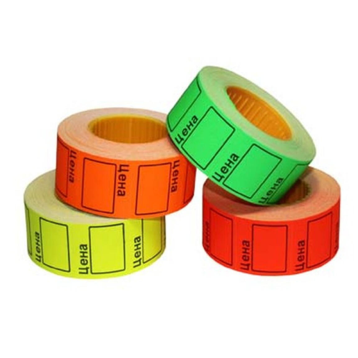 Ценник-ролик 40х50 350шт красная,зеленый,оранж,желт  5шт/100шт