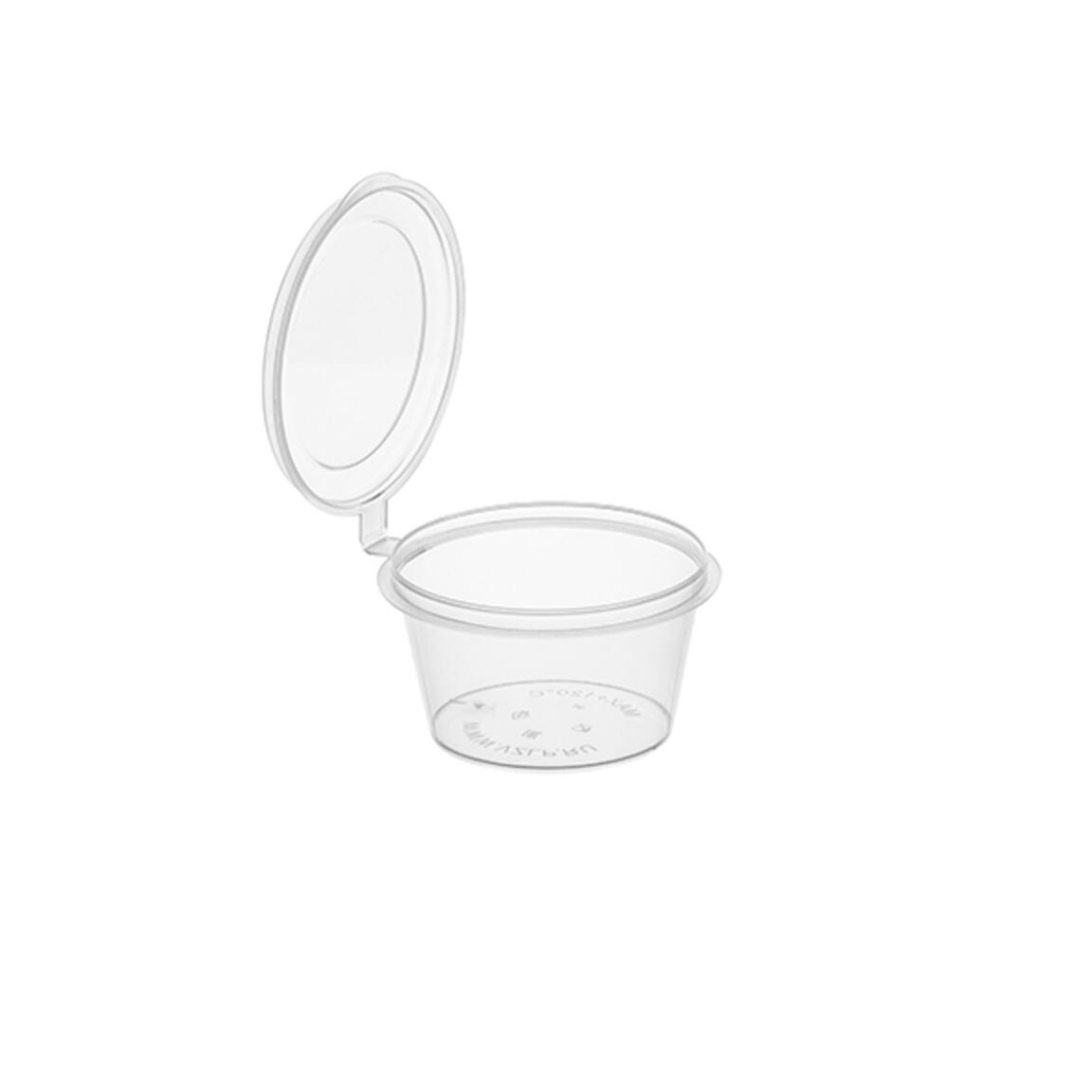 Контейнер для соусов 30мл с крышкой (2023) ПРОЗРАЧНЫЙ ВЗЛП/ОЗЛП арт.1236П 80шт/1920шт