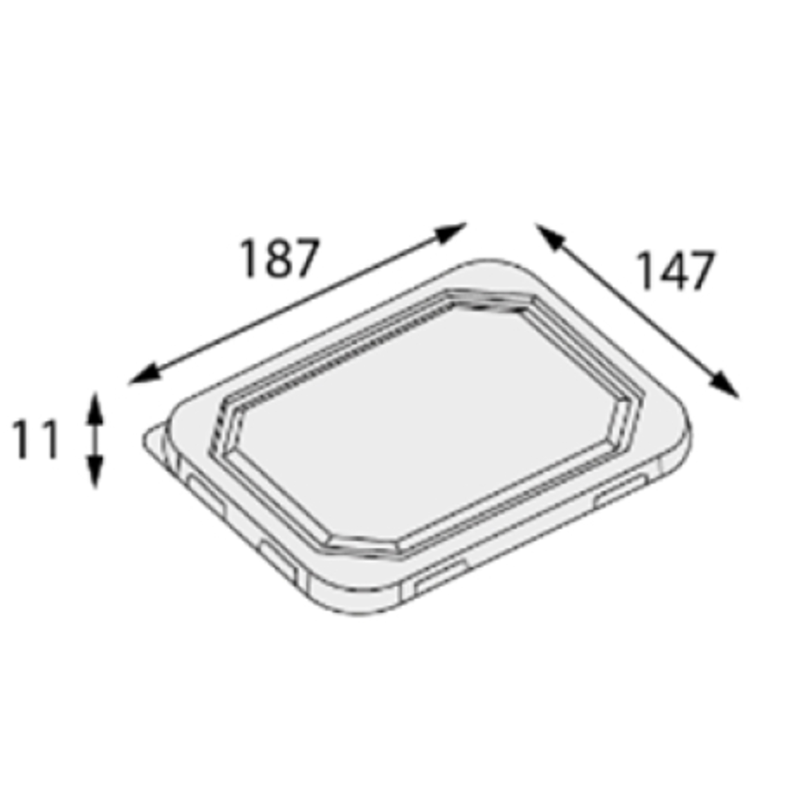 Крышка RPET плоская OSQ OCTOBOX 500 1/70/560