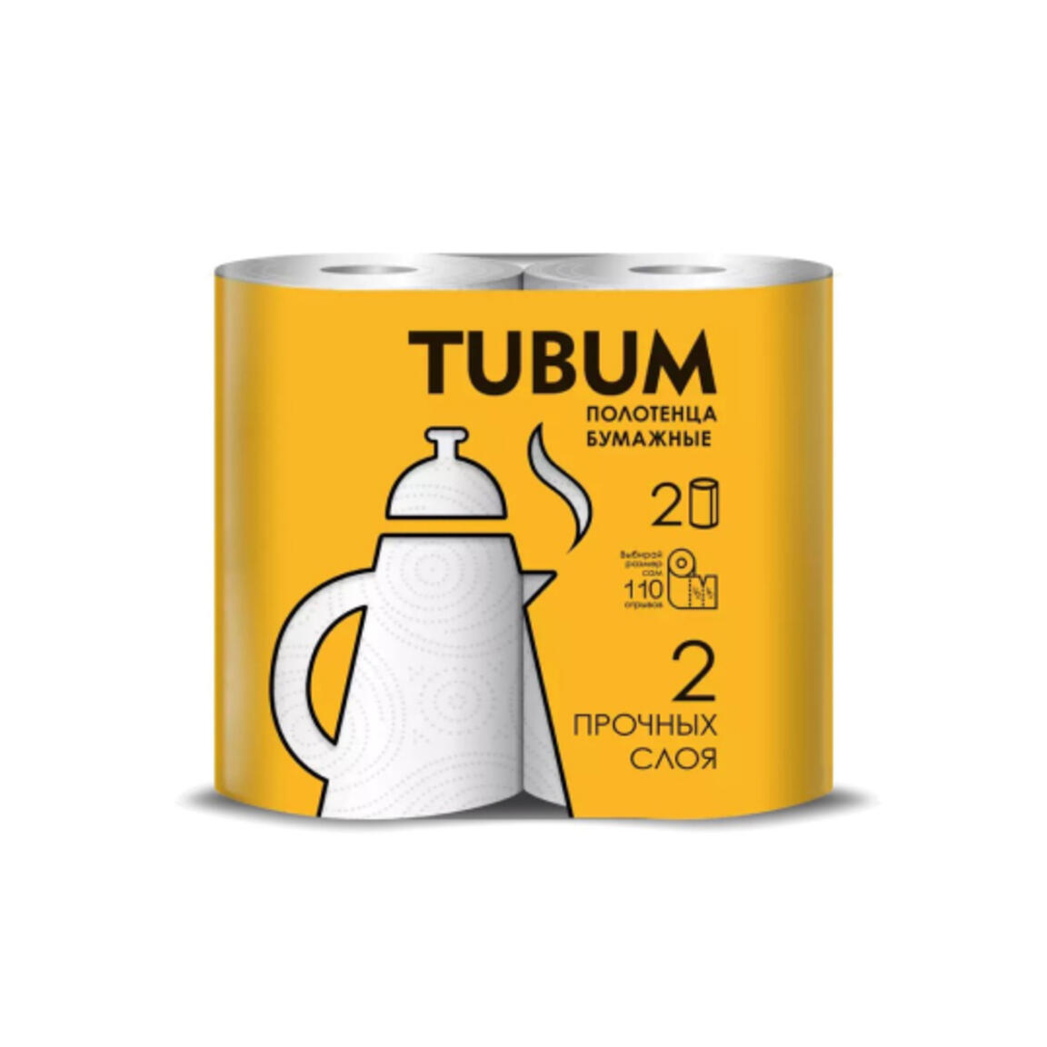 АрхБум Бумажные полотенца TUBUM,2-х сл. белая 11метр 2 рул. арт.10901180 1/16