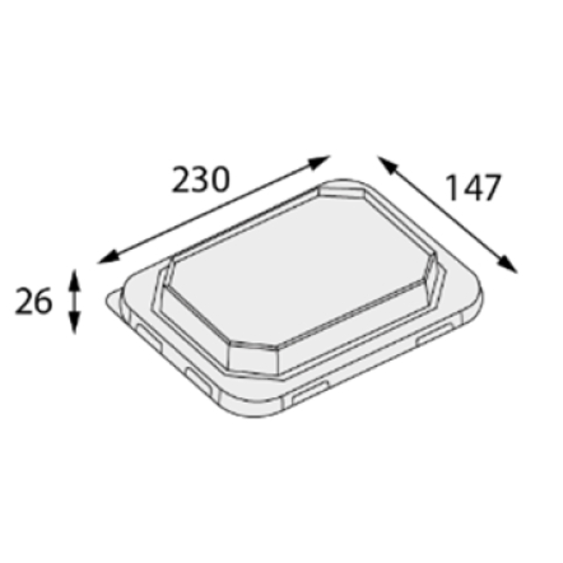 Крышка RPET полукупол OSQ OCTOBOX 800 1/50/400