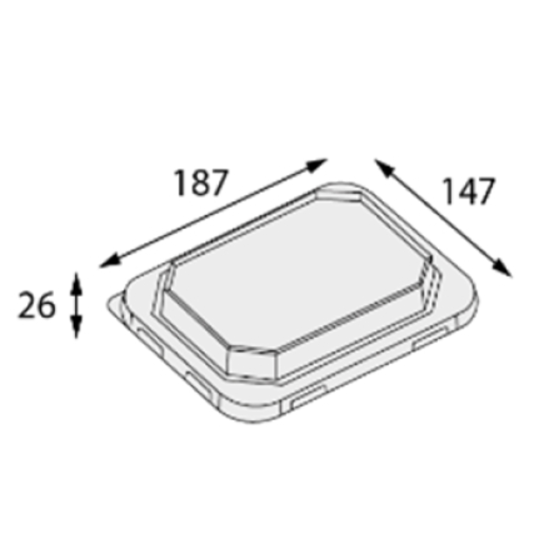 Крышка RPET полукупол OSQ OCTOBOX 500 1/70/560