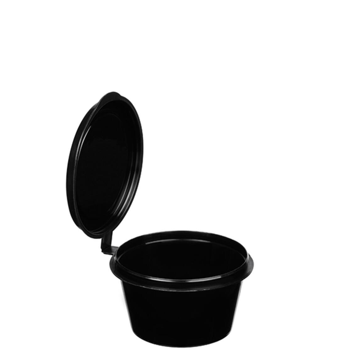 Контейнер для соусов 30мл с крышкой (2023) ЧЕРНЫЙ ВЗЛП/ОЗЛП арт.1236Ч 80шт/1920шт