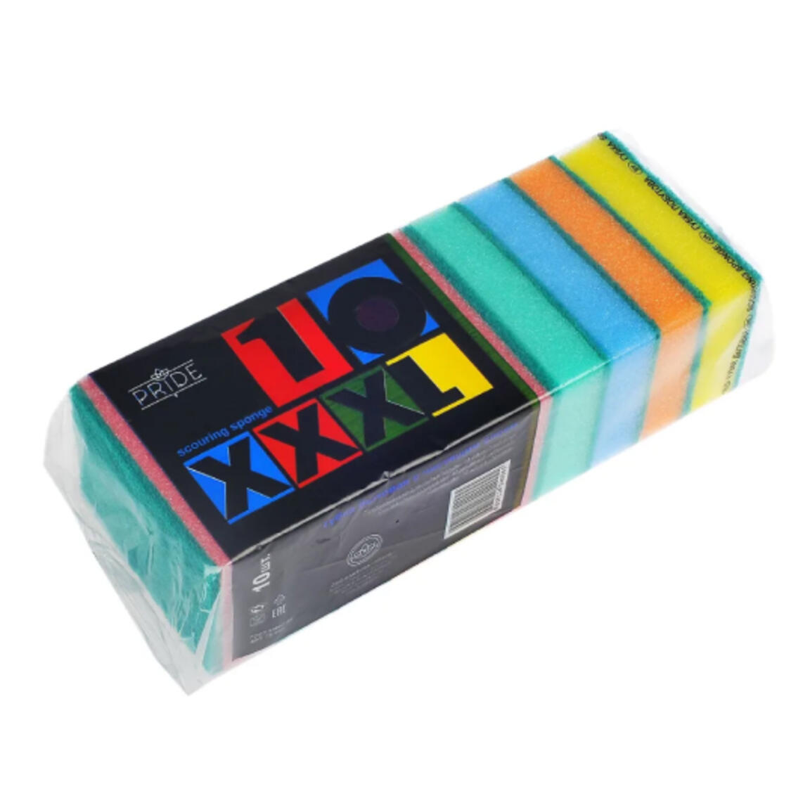 Губки д/посуды XXXL с чистящим слоем (10шт) ПРАЙД 110*80*30 1/20уп