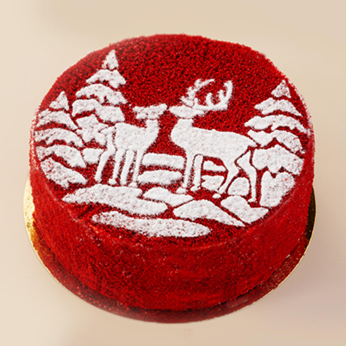 Торт красный бархат "Зимний лес"