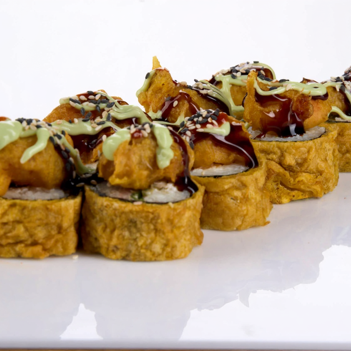 Креветка попкорн с васаби кремом