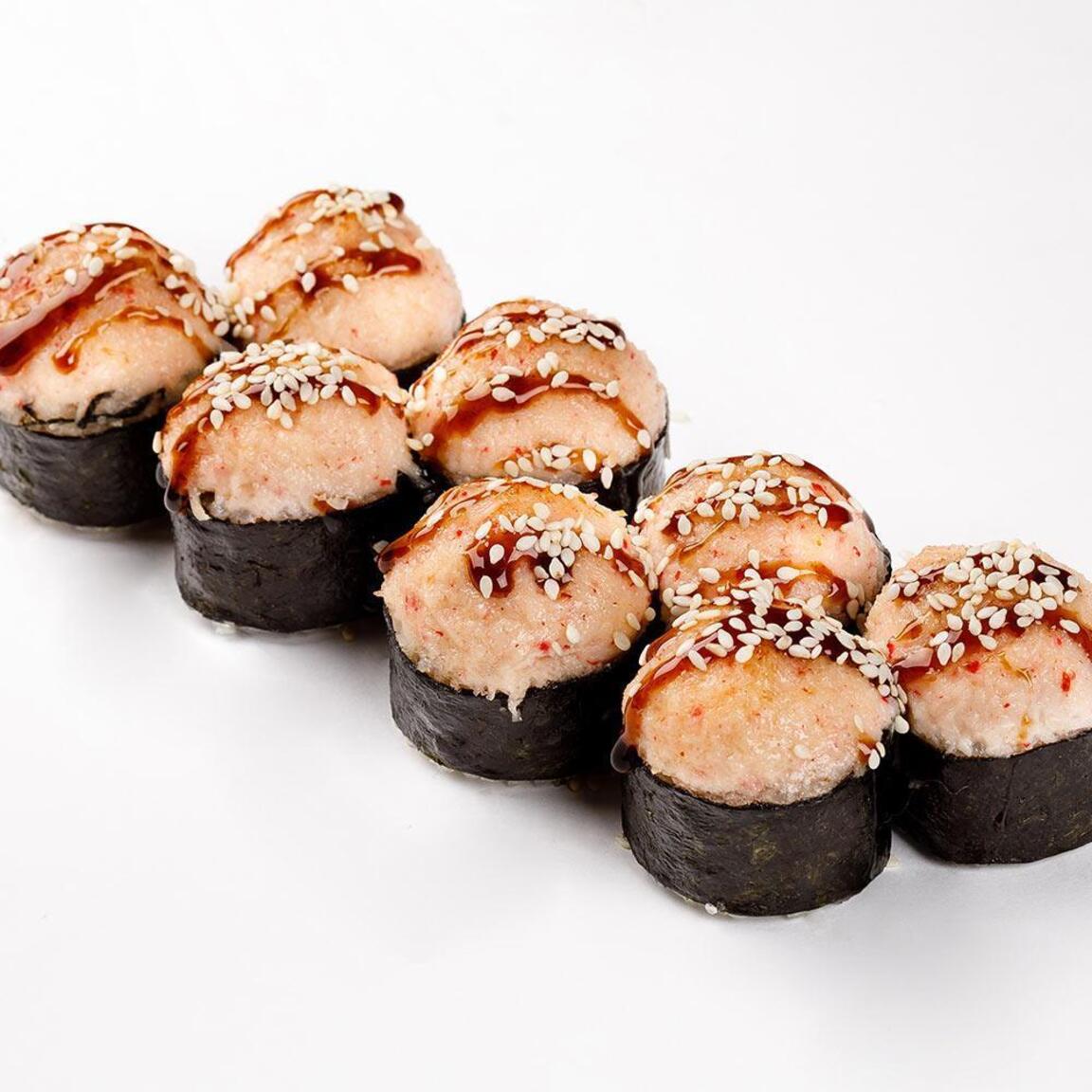 Запеченный ролл с крабом