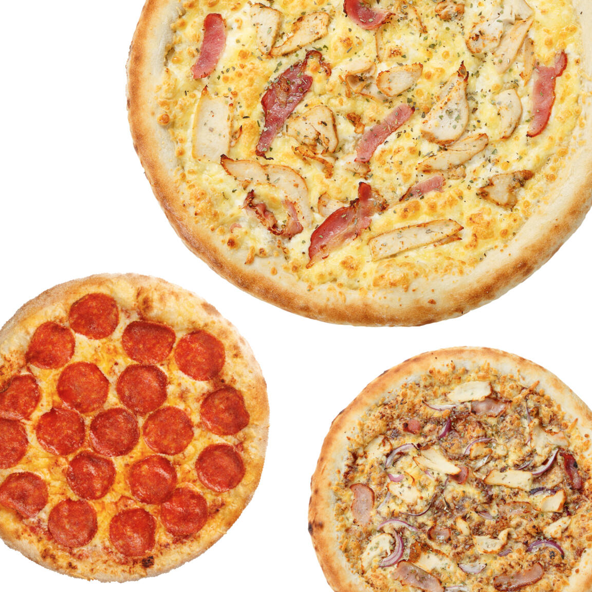 Три пиццы 25 см