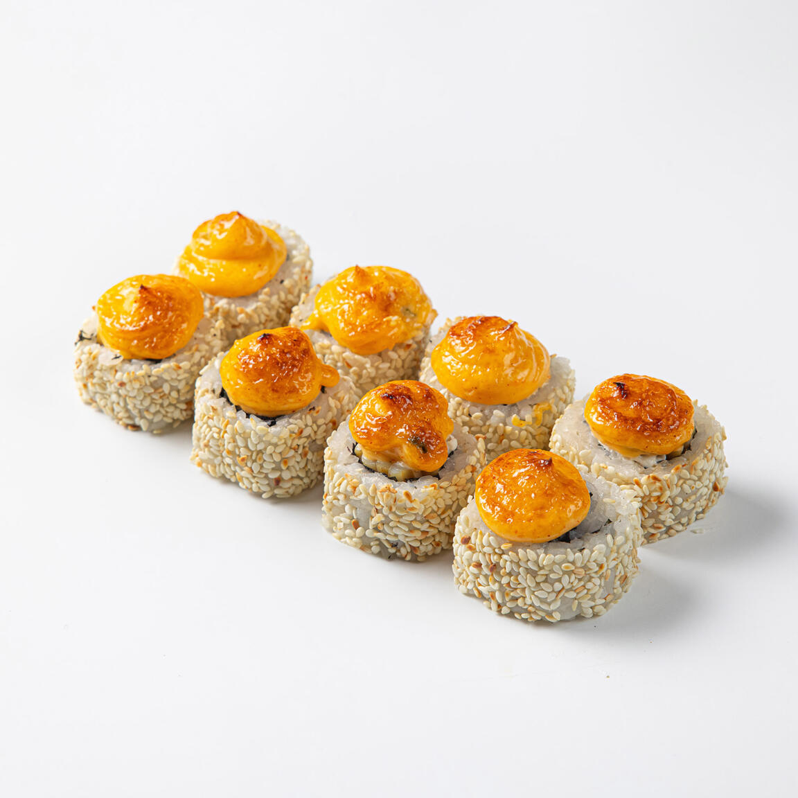 Запеченный с кальмаром в кунжуте