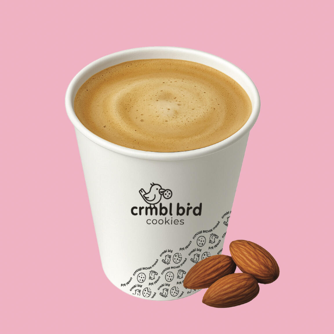 Кофе ФлэтУайт на миндальном молоке (250мл.)