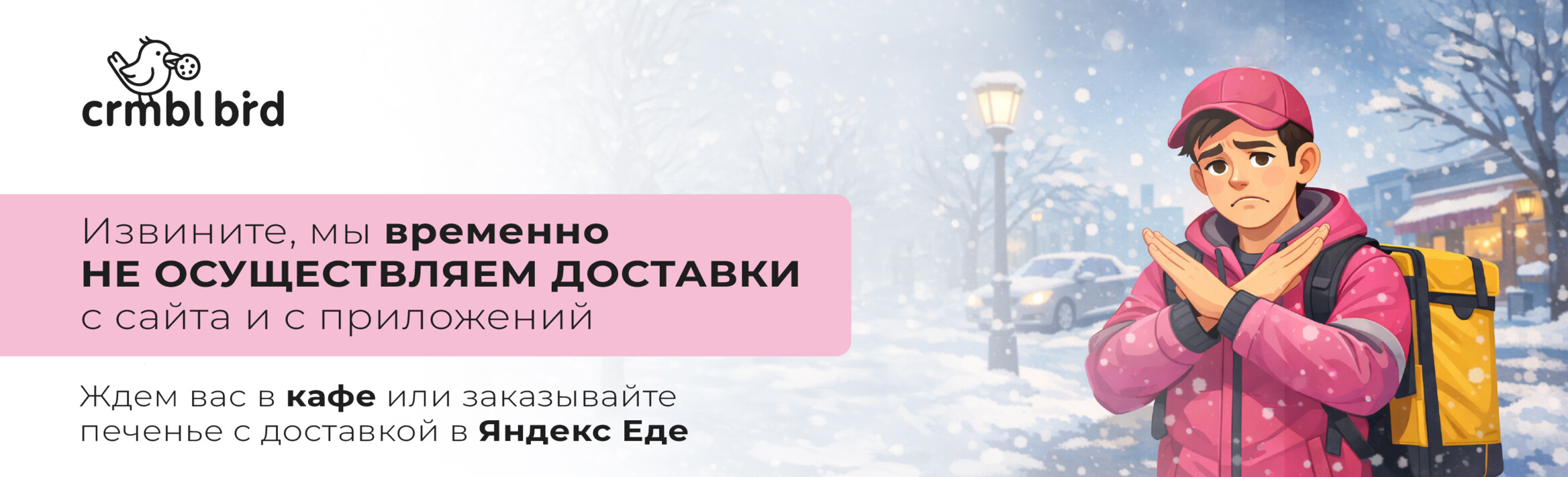 Баннер остановка доставки 