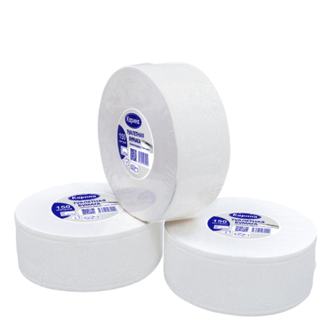 Туалетная Бумага "Карина" 150м 1/2 (джамбо) Двухслойная