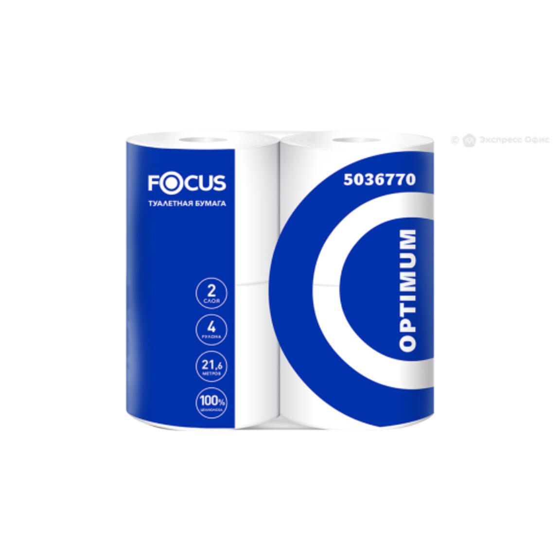 Туалетная бумага  2сл, 4рул, FOCUS Optimum 32гр/м2 4рулона/14уп
