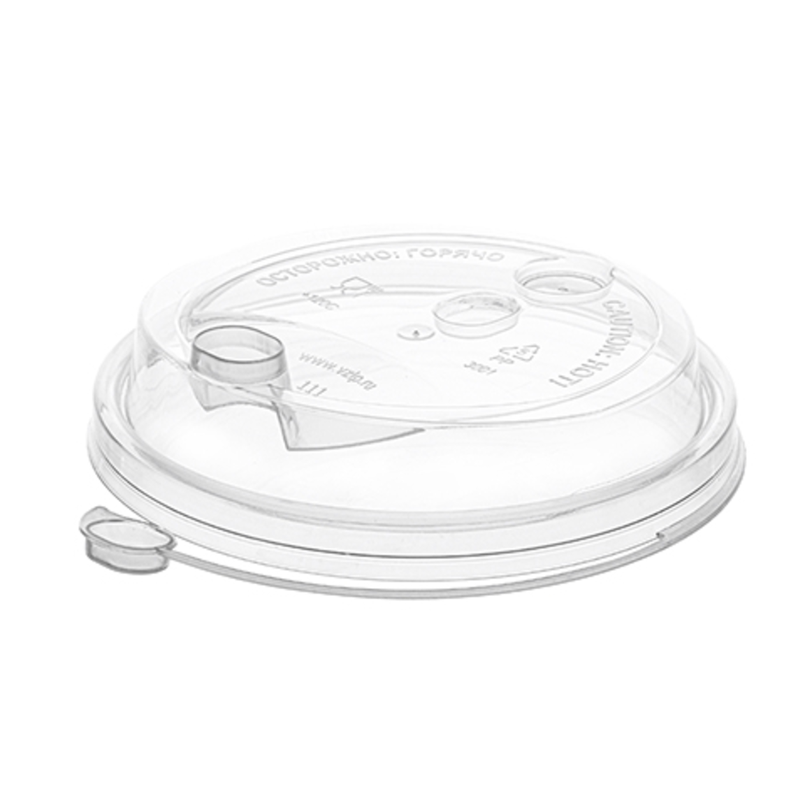 Крышка с питейником ОЗЛП 90 мм, Глянцевая Прозрачная,  арт.3001П, 1/50/1000.