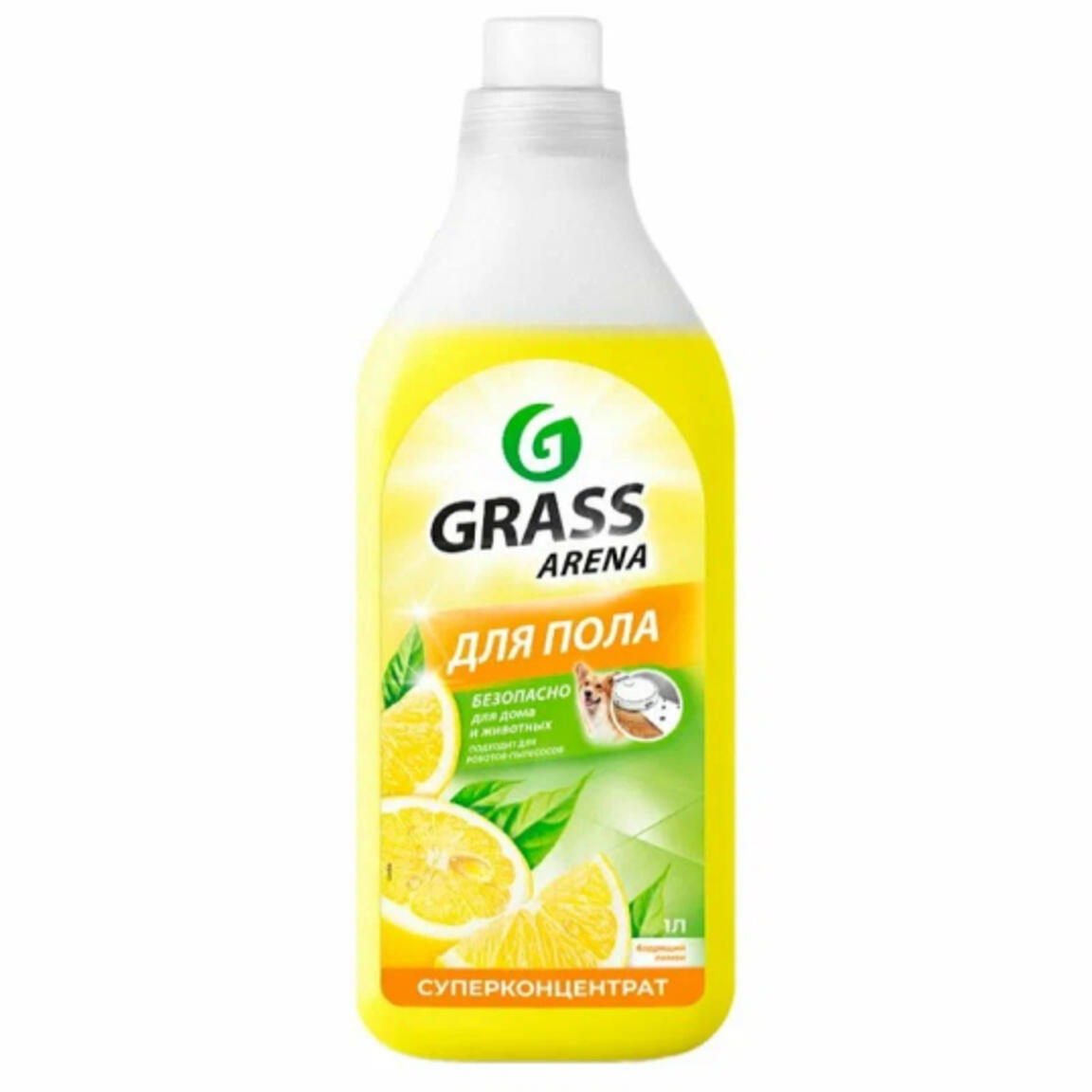 GRASS Средство для мытья полов с полирующим эфф. "Arena" Аромат Лимона (флакон 1 л) 1/8 арт.125905