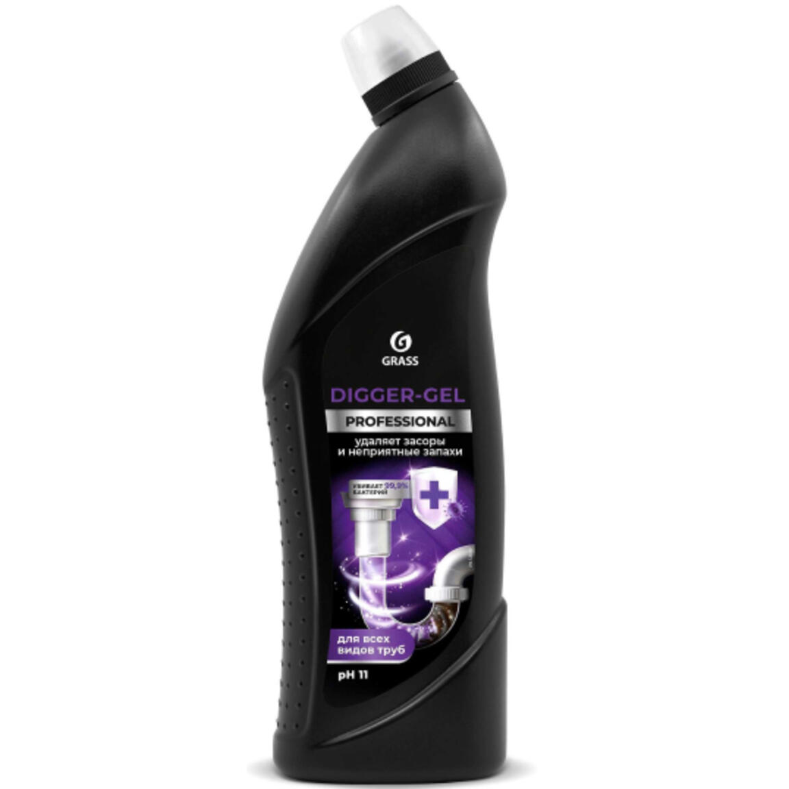 GRASS Гель для чистки труб Digger Gel Professional (флак. 1л (Ph11) 1/12 арт.125551