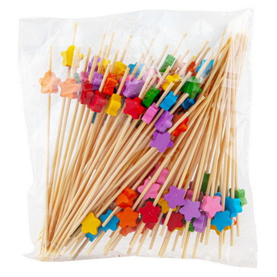 Шампур бамбук "Звезда ассорти" 12 см 100шт/40уп