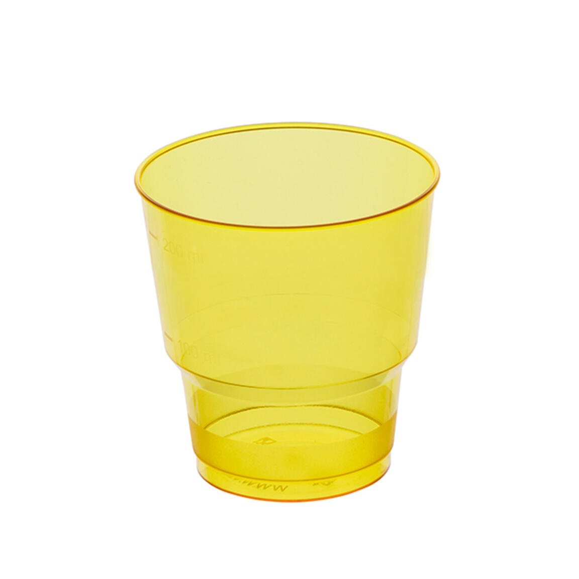 Стакан одноразовый 200 мл "Кристал", желтый, ОЗЛП 1004Ж, 50шт/1000шт.
