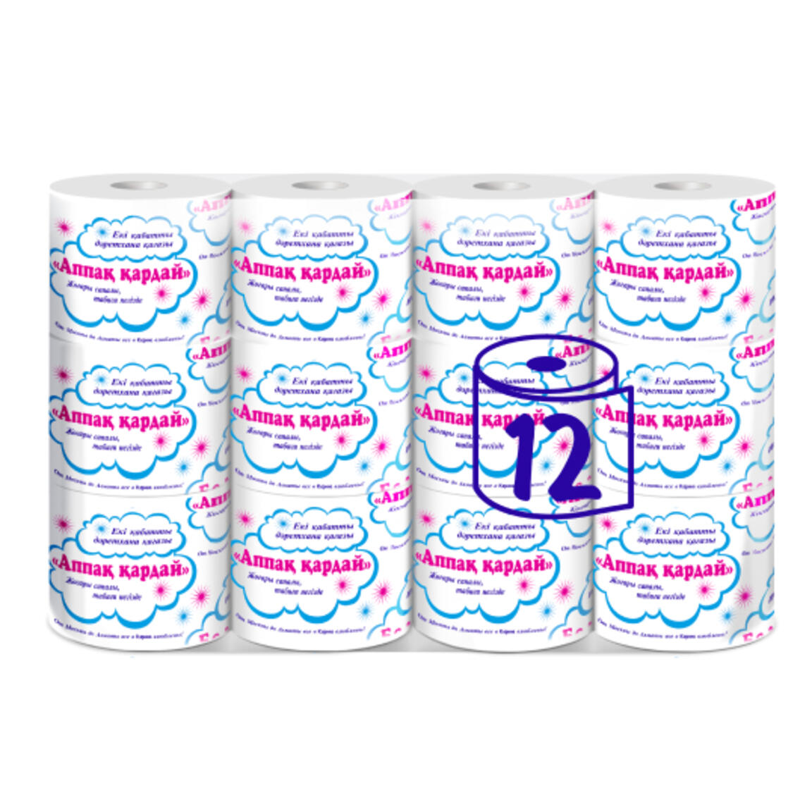 Туалетная Бумага "Белоснежка" без обертки 12 рулонов (облако)