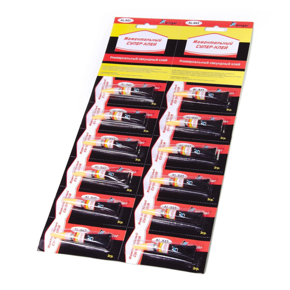 Клей Супер 3гр, вертикальный блистер ADM 12шт/уп 24уп/кор