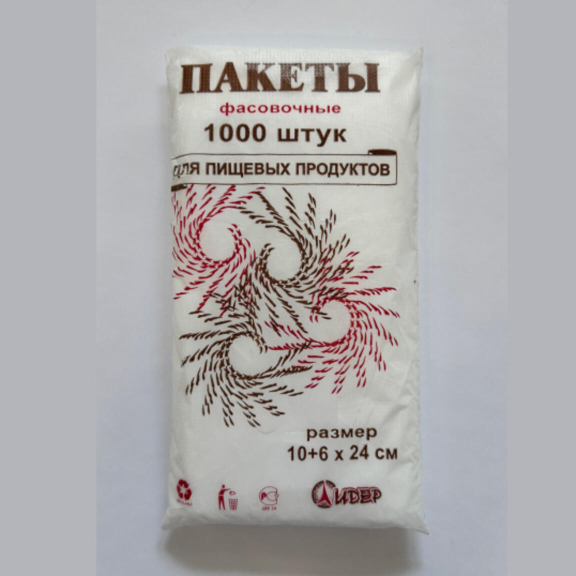 Пакет фасовочный в пласте (6мкм) 10+6х24  Хлебная 550шт 1/30пл.