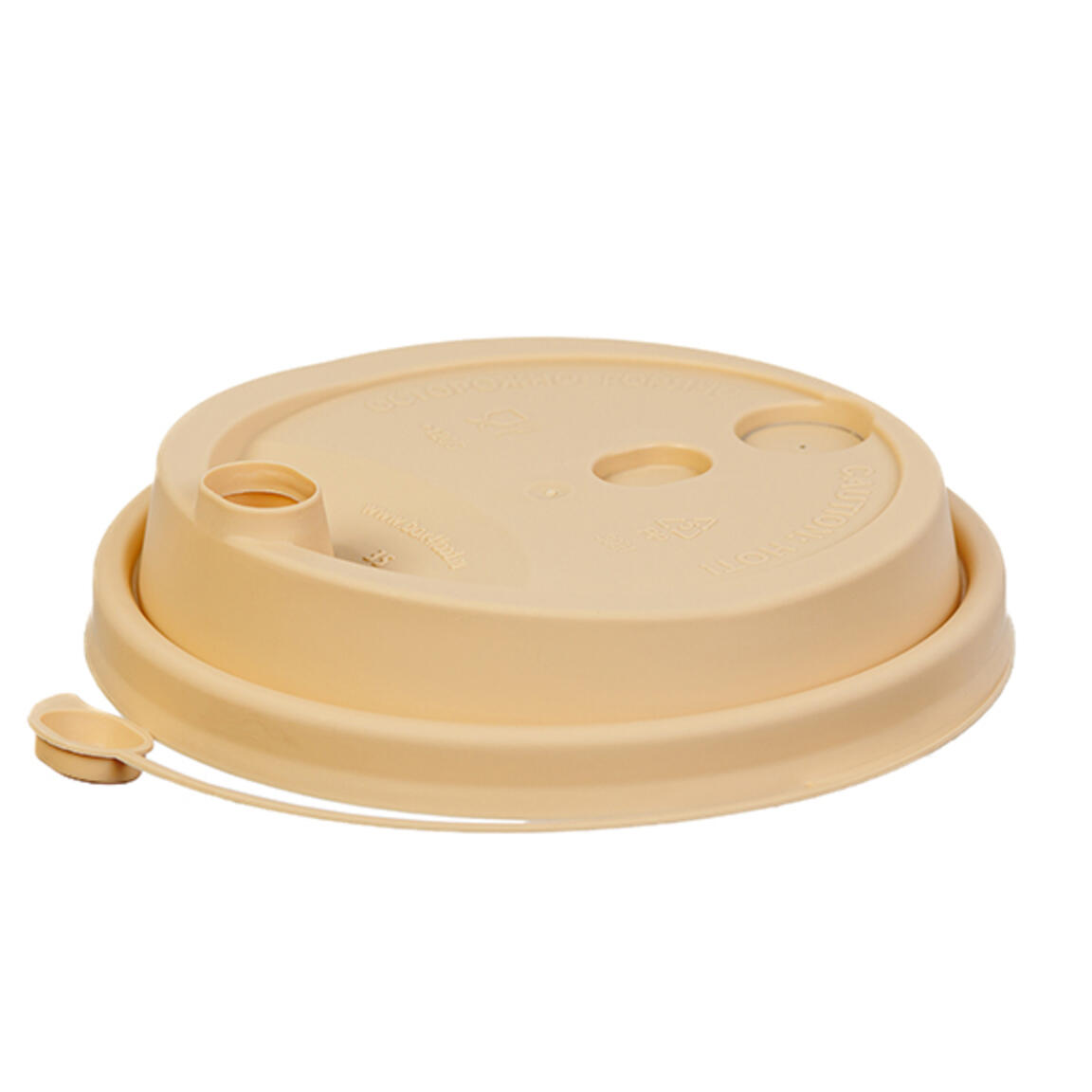 Крышка с питейником ОЗЛП 90 мм, Матовая Крафт, арт.3001Крафт/М, 1/50/1000.