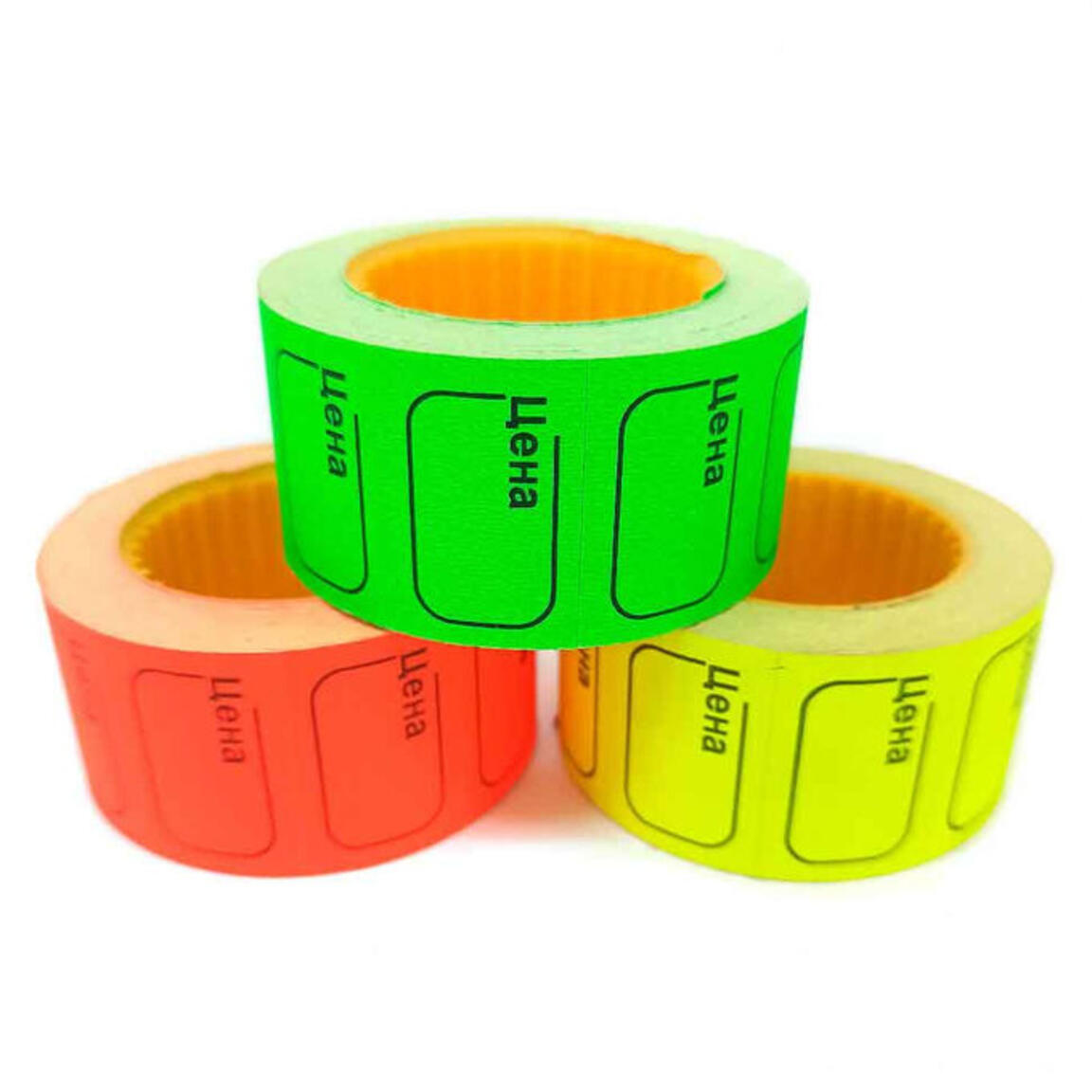 Ценник-ролик 29х28 красная,зеленый,оранж,желт 10шт/160шт